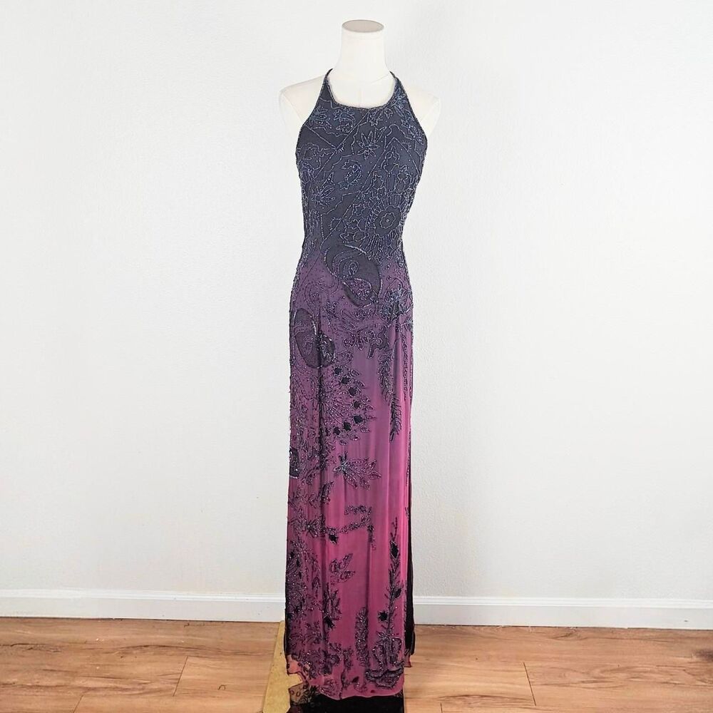 Y2K Silk Ombré Beaded Fairygoth Prom Dress